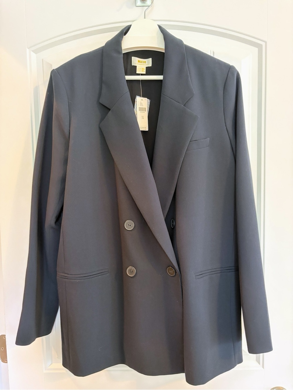Anthropologie Double-Breasted Blazer Jacket in midnight Blue